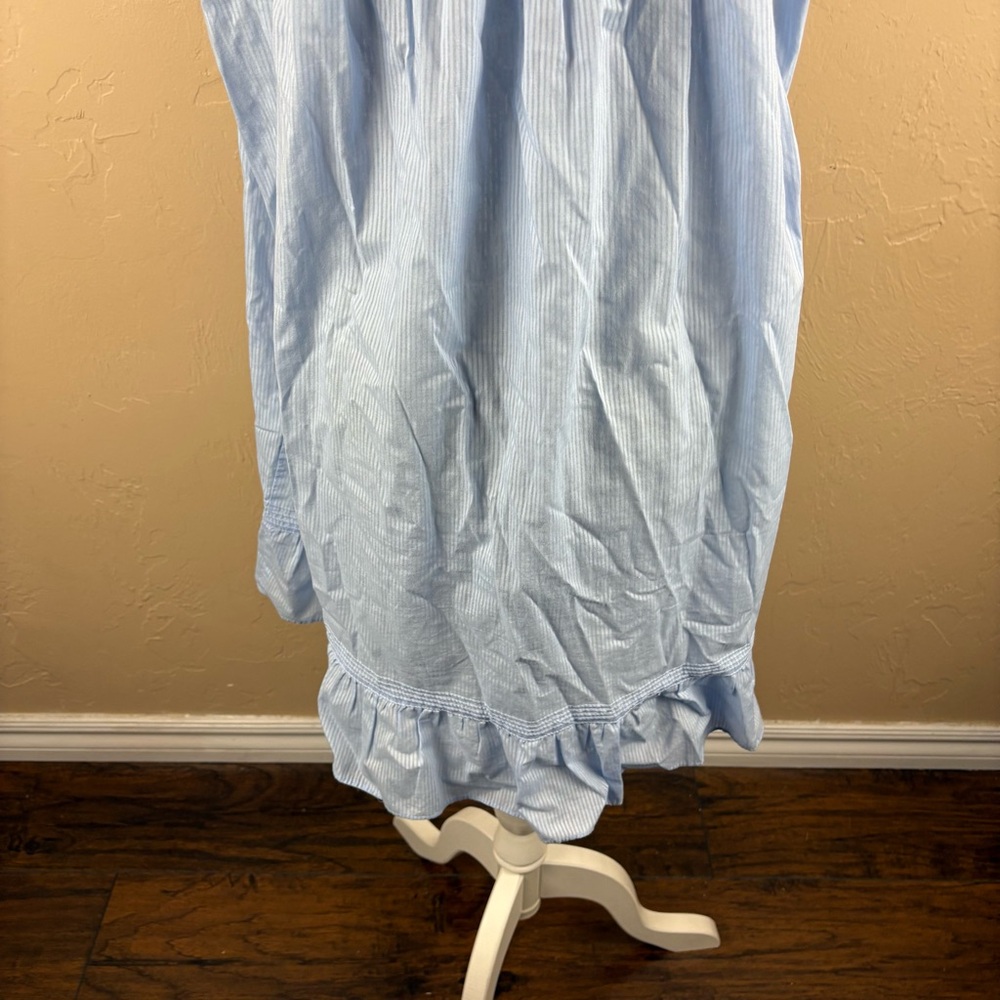 Eileen West Blue Nightgown Nightie Chemise Embroidered Ribbon Women’s size large - Picture 8 of 11